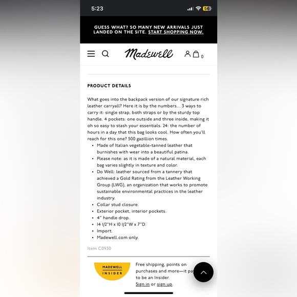 *NWT* MADEWELL TRANSPORT RUCKSACK BACKPACK ***SOLD OUT ON WEBSITE*** - Picture 2 of 16